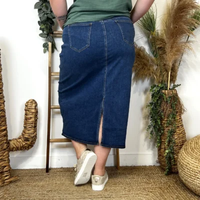 L710- Jupe en jean longue (T42-T50) - denim - 50