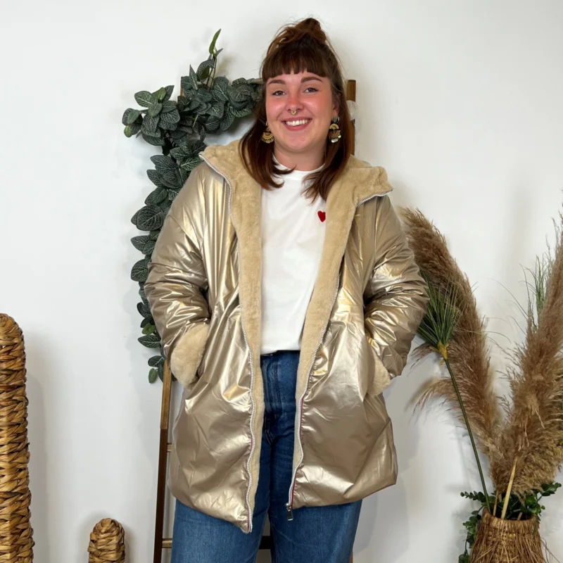 Veste résersible Fourrée (T42-T48) - dore - 48