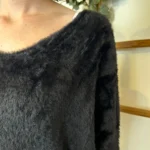Pull femme « Pilou Pilou » col bateau « Tendance » - noir - taille-unique