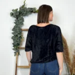 Pull femme « Pilou Pilou » col bateau « Tendance » - noir - taille-unique