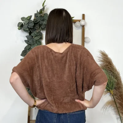 K804- Pull "Pilou Pilou" (Tu) 🇮🇹 - marron - taille-unique