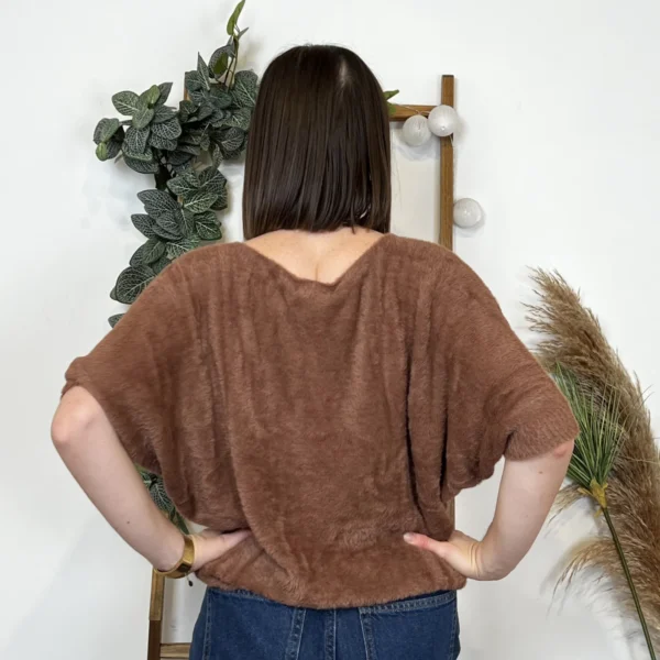 K804- Pull "Pilou Pilou" (Tu) 🇮🇹 - marron - taille-unique