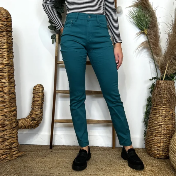 O147- Jean Slim (T34-T44) - bleu-canard - 44