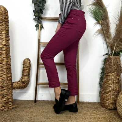 O118- Jean 7/8ème Voggo (T34-T44) - fuchsia - 44