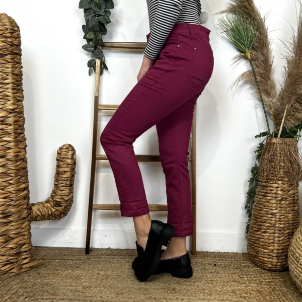 O118- Jean 7/8ème Voggo (T34-T44) - fuchsia - 44