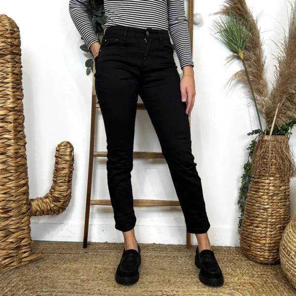 O130- Jean 7/8ème Voggo (T34-T44) - noir - 44