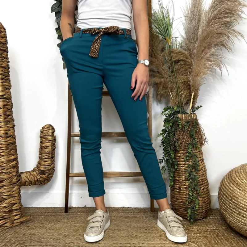 Chino Ceinture Stretch (T36-T44) - bleu-canard - 44