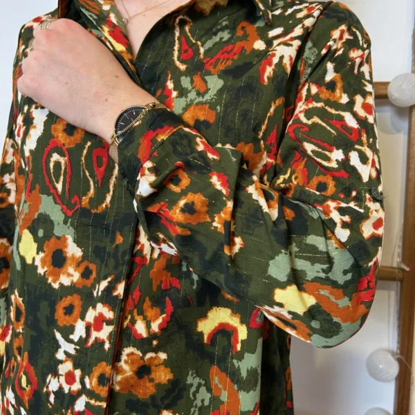 K775- Blouse Imprimée "Z-One" (T36-T40) - kaki - 38