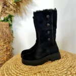 R466- Bottines fourrées daim - noir - 41