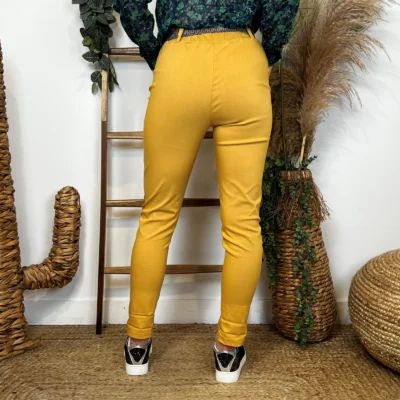 L805- Chino Ceinture Stretch (T36-T44) 🇮🇹 - moutarde - 44