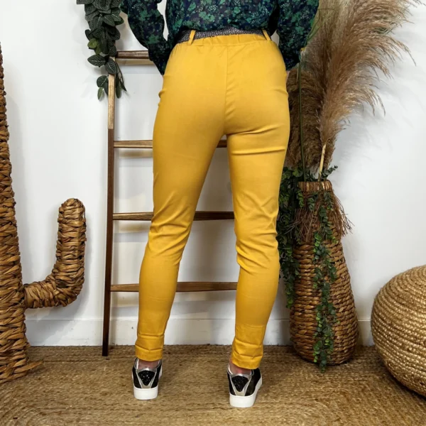 L805- Chino Ceinture Stretch (T36-T44) 🇮🇹 - moutarde - 44