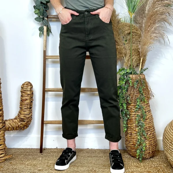 W118- Jean Mom Voggo (T36-T44) - kaki - 44