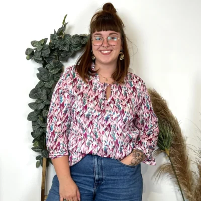 Z793- Blouse Christy Satinée (T44-T52) - fuchsia - 52