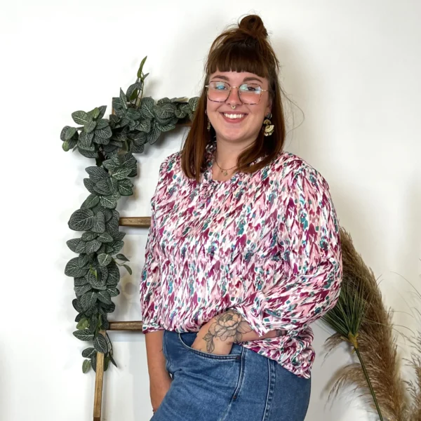 Z793- Blouse Christy Satinée (T44-T52) - fuchsia - 52