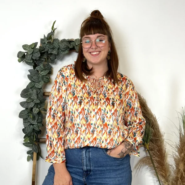 Z793- Blouse Christy Satinée (T44-T52) - orange - 52