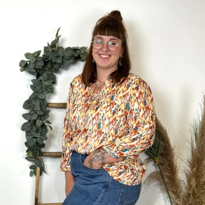 Z793- Blouse Christy Satinée (T44-T52) - orange - 52