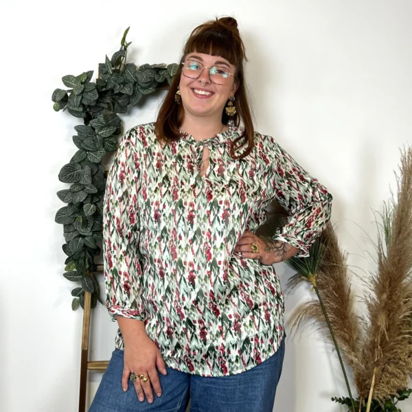 Z793- Blouse Christy Satinée (T44-T52) - vert-celadon - 52