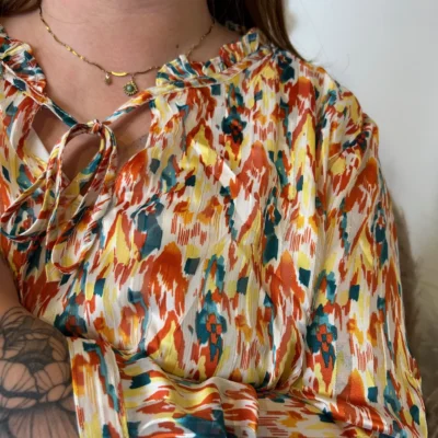 Z793- Blouse Christy Satinée (T44-T52) - orange - 52