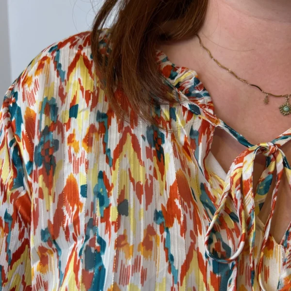 Z793- Blouse Christy Satinée (T44-T52) - orange - 52