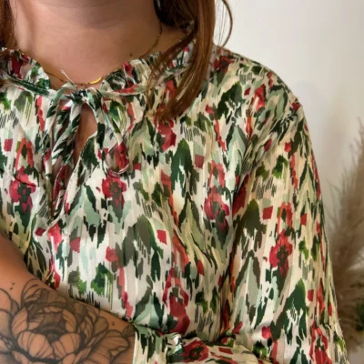 Z793- Blouse Christy Satinée (T44-T52) - vert-celadon - 52