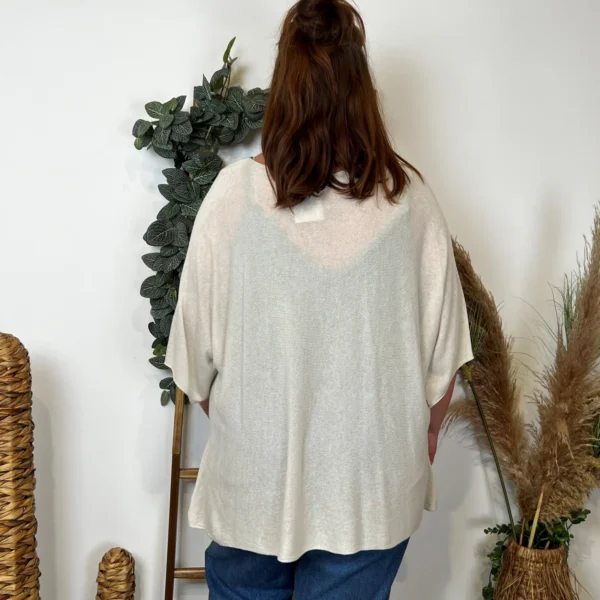 K861- Pull fin "Jolies Formes" - beige - taille-unique-grande-taille