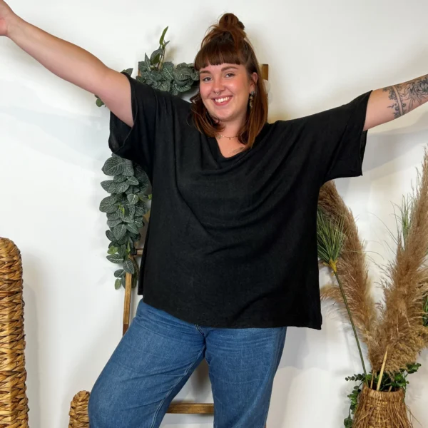 K861- Pull fin "Jolies Formes" - noir - taille-unique-grande-taille