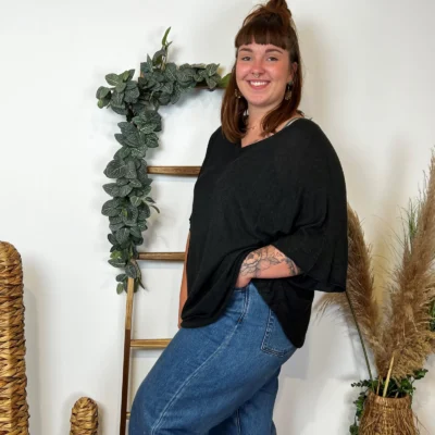 K861- Pull fin "Jolies Formes" - noir - taille-unique-grande-taille