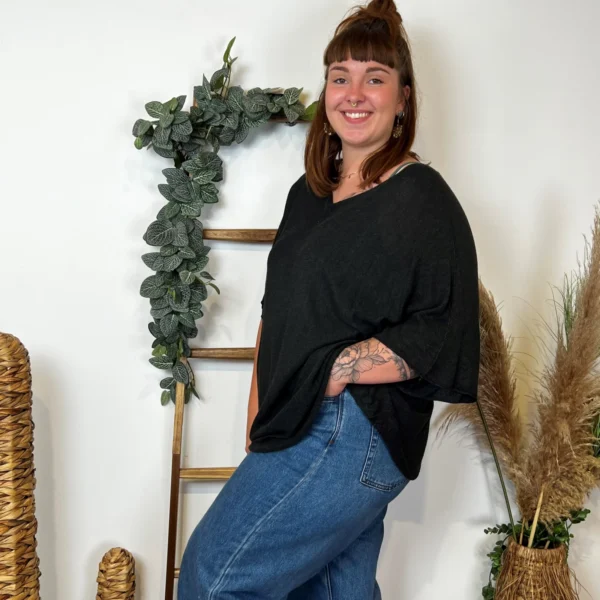 K861- Pull fin "Jolies Formes" - noir - taille-unique-grande-taille