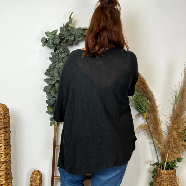 K861- Pull fin "Jolies Formes" - noir - taille-unique-grande-taille