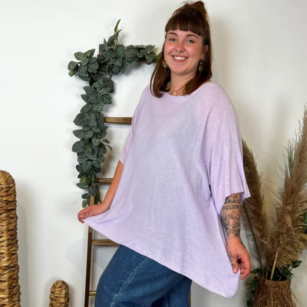 K861- Pull fin "Jolies Formes" - violet - taille-unique-grande-taille