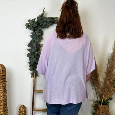 K861- Pull fin "Jolies Formes" - violet - taille-unique-grande-taille