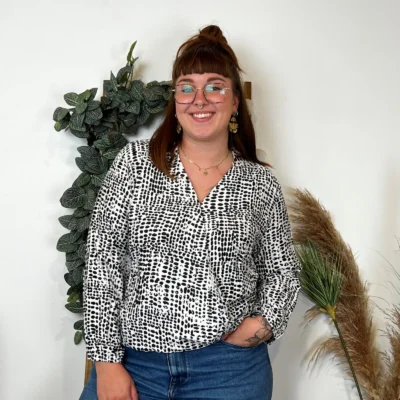 Z799- Blouse Boule Christy (T44-T52) - noir - 52