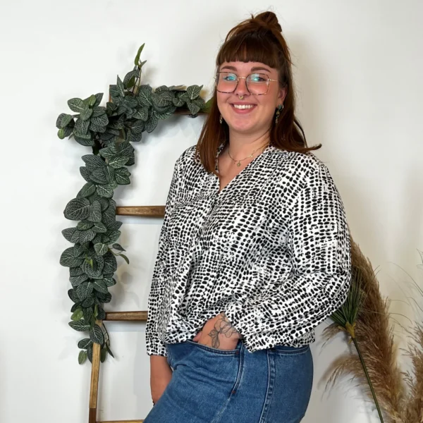 Z799- Blouse Boule Christy (T44-T52) - noir - 52