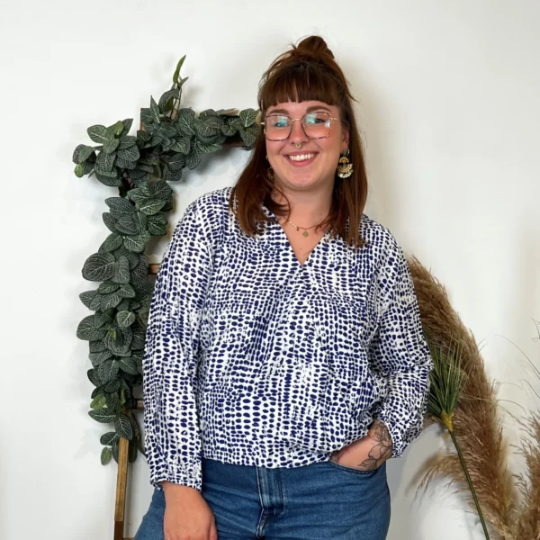 Z799- Blouse Boule Christy (T44-T52) - marine - 52