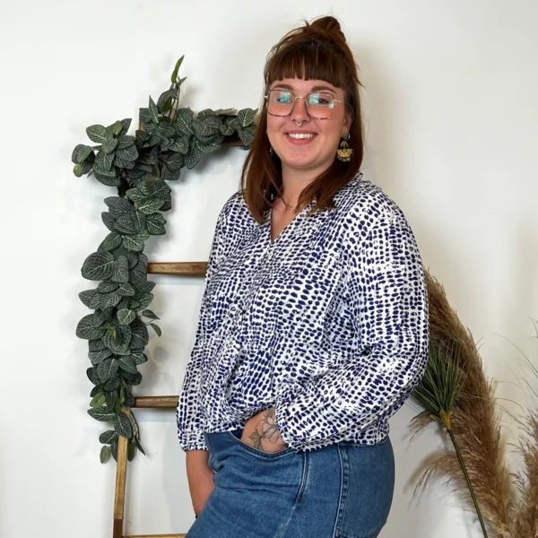 Z799- Blouse Boule Christy (T44-T52) - marine - 52