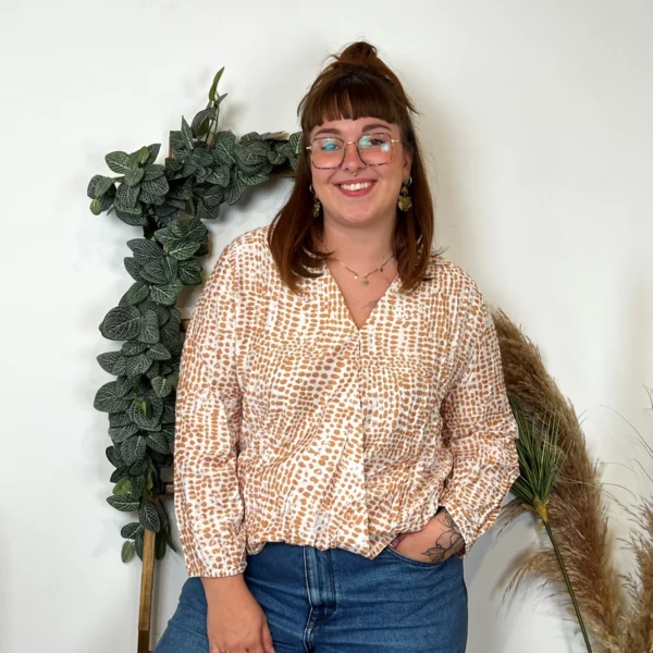 Z799- Blouse Boule Christy (T44-T52) - camel - 52