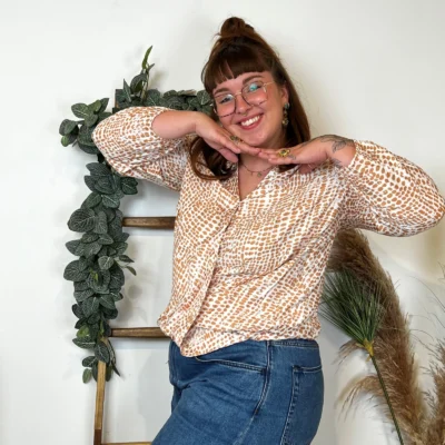 Z799- Blouse Boule Christy (T44-T52) - camel - 52