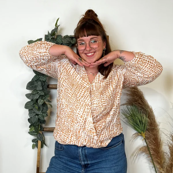 Z799- Blouse Boule Christy (T44-T52) - camel - 52