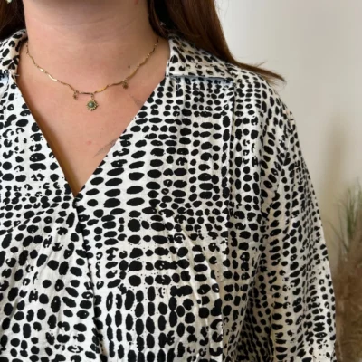 Z799- Blouse Boule Christy (T44-T52) - noir - 52