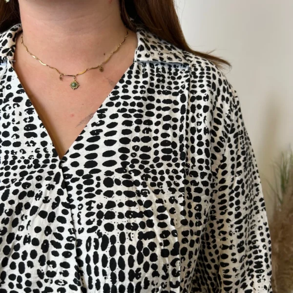 Z799- Blouse Boule Christy (T44-T52) - noir - 52