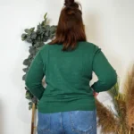 Pull col V laine et cachemire femme TRICOTONIC T44 - vert-sapin - 48