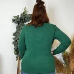 Pull col V laine et cachemire femme TRICOTONIC T44 - vert-sapin - 48