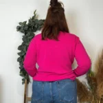 Pull col V laine et cachemire femme TRICOTONIC T44 - fuchsia - 48