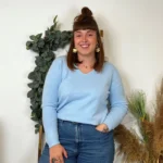Pull col V laine et cachemire femme TRICOTONIC T44 - bleu-ciel - 48