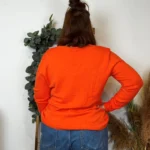 Pull col V laine et cachemire femme TRICOTONIC T44 - orange-vif - 48