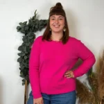 Pull col rond laine et cachemire femme TRICOTONIC T44 - fuchsia - 48