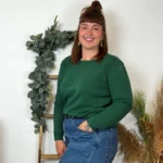 Pull col rond laine et cachemire femme TRICOTONIC T44 - vert-sapin - 48