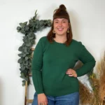 Pull col rond laine et cachemire femme TRICOTONIC T44 - vert-sapin - 48