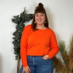 Pull col rond laine et cachemire femme TRICOTONIC T44 - orange-vif - 48