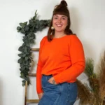 Pull col rond laine et cachemire femme TRICOTONIC T44 - orange-vif - 48